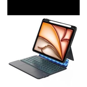 Ipad Air 13" 2024 Case with Detachable Keyboard, Rugged Case with Trackpad, Penc